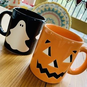 WAECHTERSBACH HALLOWEEN SET Ghost & Jack-O-Lantern 12 Oz Mugs German Stone Ware